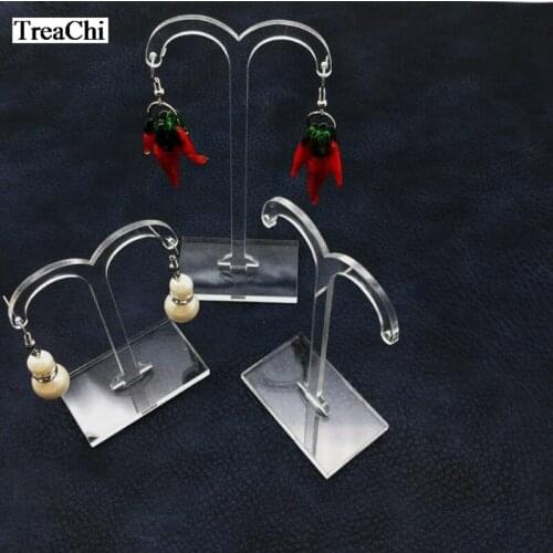 Fashion 3Pcs/ Set Transparent Glass Earring Jewelry Display Rack Glass Stud Organizer Jewelry Hanger Display Rack Holder