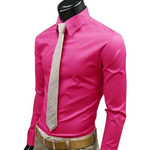 Fashion Men Shirts Solid Color All-match Long Sleeve Buttons Down Shirt Slim Formal Business Top Mens Clothing рубашка 2021