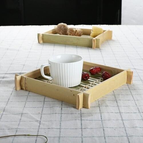 Handmade Bamboo Trays Fruits Dried Fruits Snack Plates Home Decorations