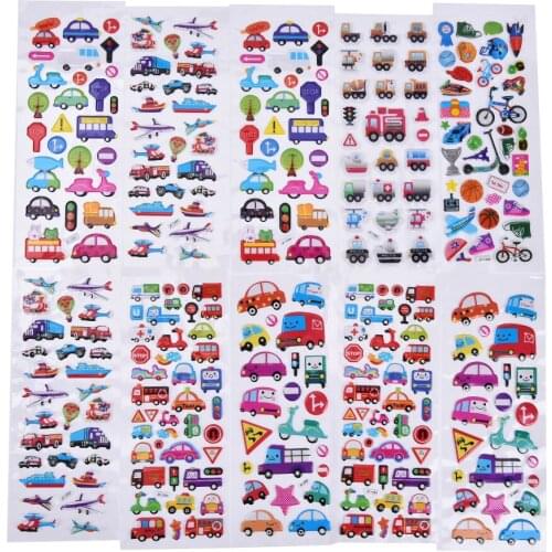 2PCS DIY Kawaii Stationery Cars 3D Diary Planner Journal Note Diary Paper Stickers for Scrapbooking Wholesale