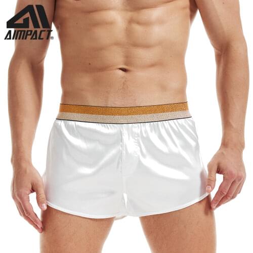 AIMPACT Sexy Shorts Polyester Solid Casual Sleepwear Homewear Men French Terry Shorts AM2356