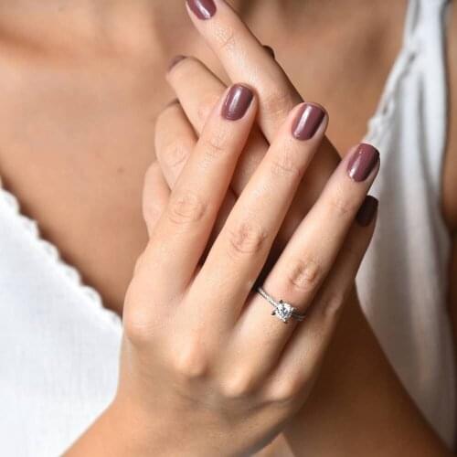 SembolGold White Gold Tektas Ring Almond Coat Jewelry Wedding Accessories Opening Ring Simple