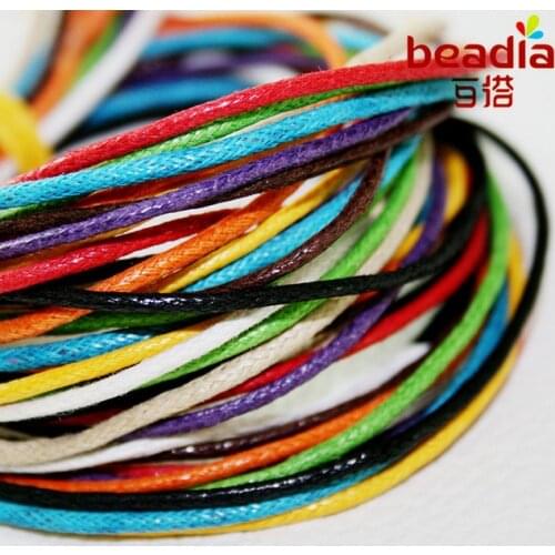 New Arrival 1MM Wax Cord 60m/lot 12 Colors U-pick Cord Fit Jewelry Cord Findings Beading cord for Bracelet and Necklace making
