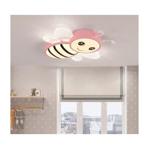 Nordic warm romantic bedroom creative little bee simple Princess girl room childrens ceiling lamp
