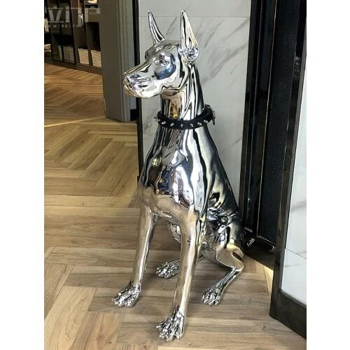 Home Decor Sculpture Doberman Dog Large Size Art Animal Statues Figurine Room Decoration Resin Statue Ornamentgift Holiday Gift