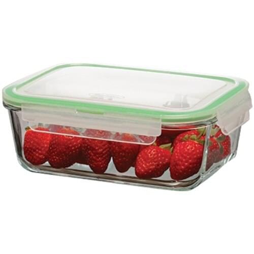 Glass Storage Container refrigerator crisper storage box PP food storage box Glass Storage Container Lock Store - 1790 Cc Rectangle