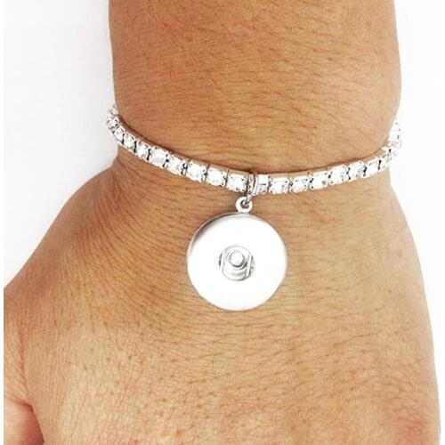 Student Crystal Elastic Snap Button Bracelet Fashion Jewelry NA1802