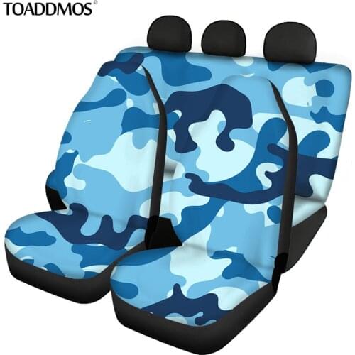 TOADDMOS Army Camouflage Backgrounds Car Seat Cover Decoration Front and Rear Auto Seat Protector Car Accessories Automóvil