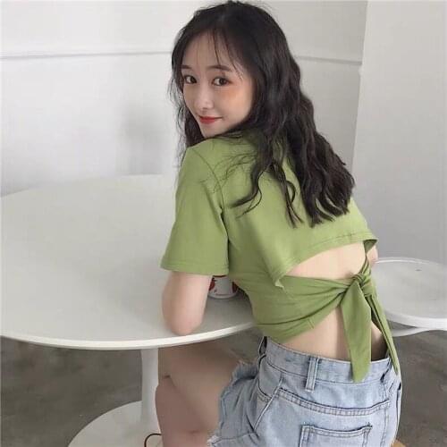 Женские однотонные футболки VOOCIEC China At AliExpress