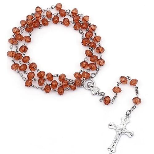 Jewelry 2021 Trend Jesus Cross Rosary Necklace Vintage Cross Pendant Catholic Necklace Gifts Wholesale Zinc Alloy Accessories