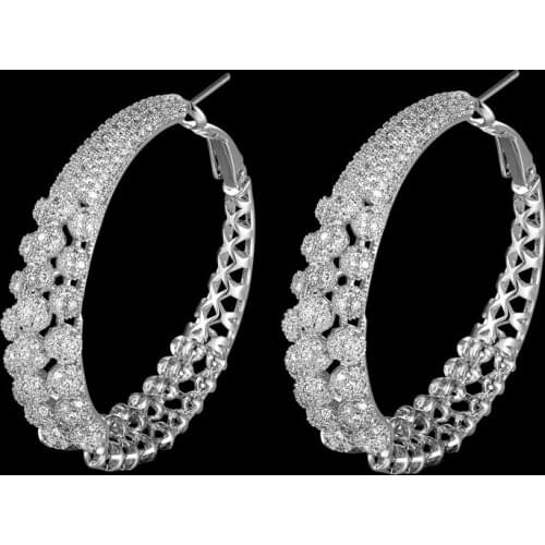 Zlxgirl Bridal jewelry Russian fashion copper Earring for women gifts AAA Mirco Paved zircon Bridal Earrings mix plated Ear Cuff