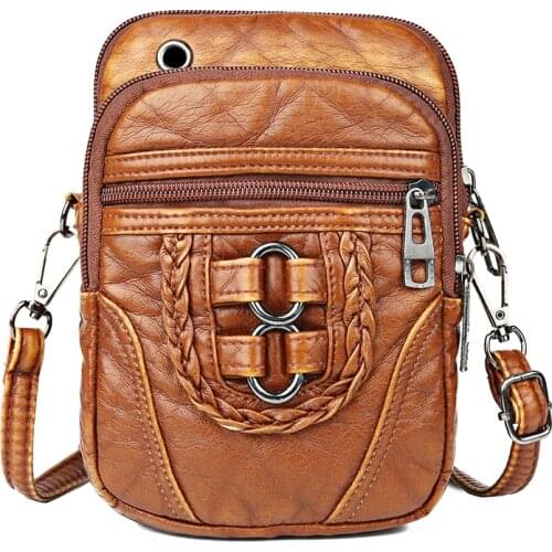 Phone Crossbody Bags for Women Vintage Purses and Handbags PU Leather Girls Messenger Bags Small Unisex Flap Shoulder Bags