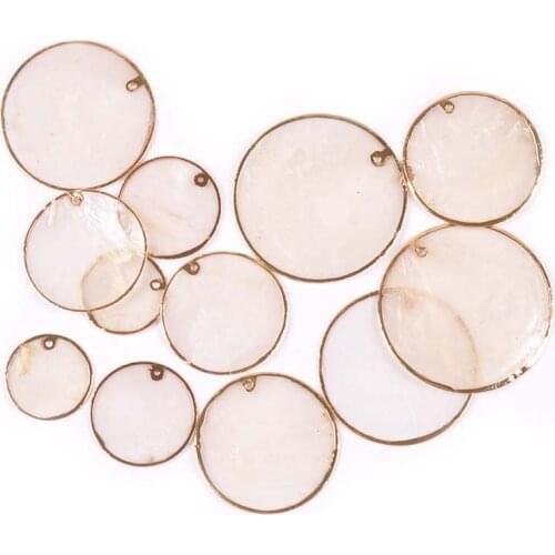 2Pcs Transparent Natural Round Shape Seashell For Jewelry Making Earring Bracelet Necklace Shell Pendants DIY Crafts Accessories