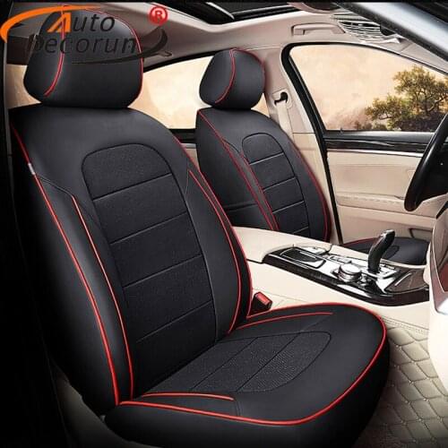 AutoDecorun Perforated Genuine Leather Cover Seat for TOYOTA SIENNA LE XLE Car Seat Covers Sets 7 & 8 Seats Protectors 2004-2019