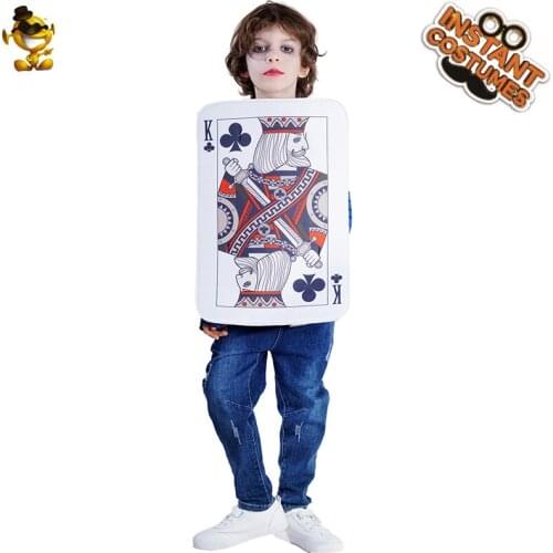 Role Play Kids King of Hearts Costumes Carnival Child Party Fancy Dress Holiday Cosplay Clothes Funny Poker Costumes