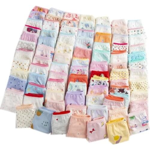 24pcs /Lot Baby Girls Briefs Cotton Underwears Children Panties Short Underpants 2-12Years