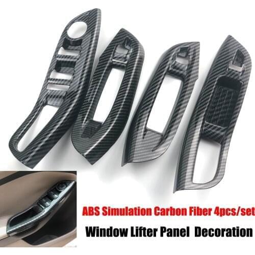 For Ford Focus 3 MK3 MK4 2009-2017 Car Accessories Door Interior Armrest Window Panel Carbon Fiber Decorative Sticker 4pcs/set