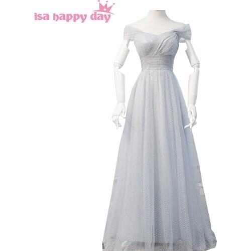 Special occasion gray ladies boat neck dinner events dresses party gowns for women long new evening dress ball gown W4305