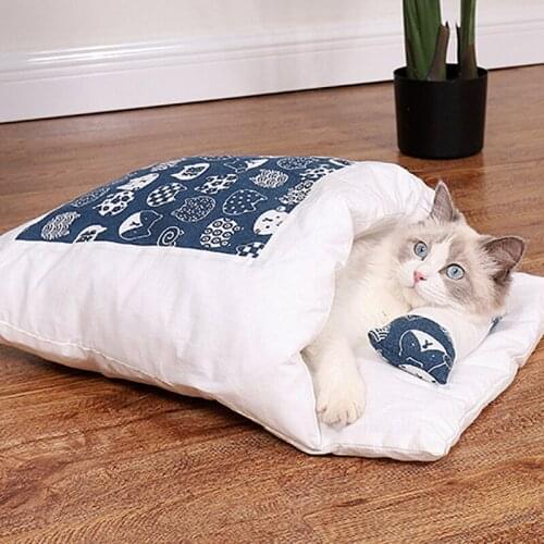 Pet Home Cats House Dog Bed Goods for Cats Closed Removable and Washable Mat Winter Warm Accessories Products