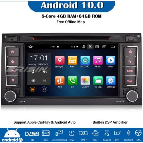 Erisin ES8156T 8-Core DAB+ Android 10.0 Car DVD Stereo Autoradio GPS Navi SWC CarPlay OBD For VW Multivan T5 Touareg Transporter