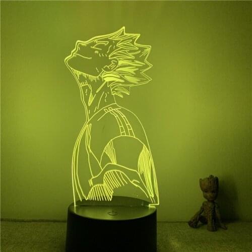 Haikyuu Kotaru Bokuto Cool Smiling 3D Lamp Action Figure LED NightLight 7 Colors Touch Table Decor Night Light Gift Model
