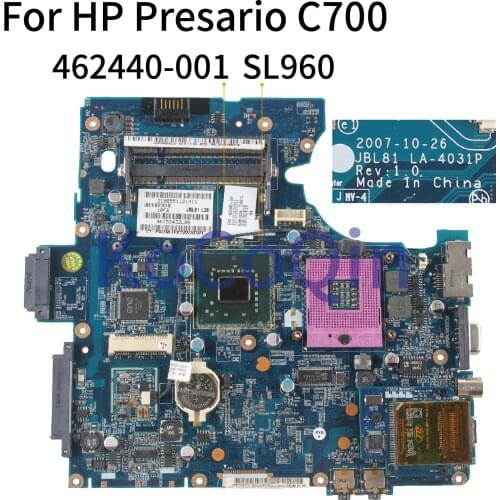 KoCoQin Laptop motherboard For HP Presario C700 G7000 G7001 Mainboard 462440-001 JBL81 LA-4031P SL960 DDR2