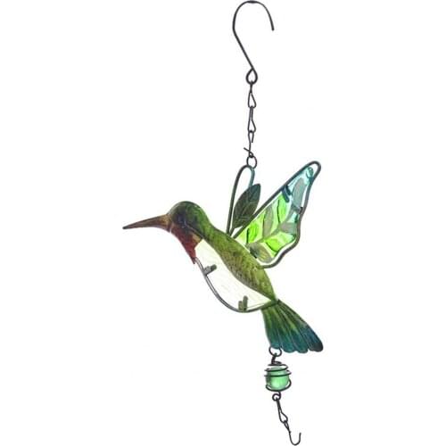 Wind Chime Exquisite Hummingbird Shape Glass Handmade Garden Outdoor Yard Wind-bell Vivid Delicate Animal Windchimes Bell Craft