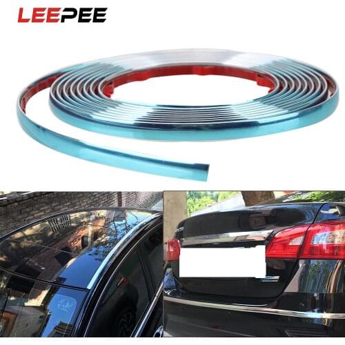 LEEPEE Self Adhesive Silver Car Rearview Mirror Bumper Protector Tape Side Door Chrome Strip Car-styling