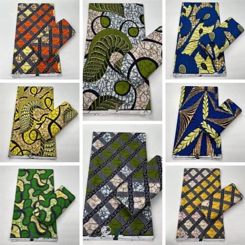 African Golden Wax Fabric Nigerian Cotton Material Hot Selling Print Ankara Rapper Stuff For Sewing 6yards Dress