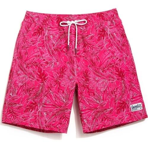 New Style Men Beach Shorts Board Trunks Male Swimwear Swimsuits Bermuda Casual Active Sweatpants Bottoms Quick Drying Shorts RED