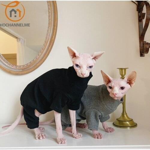 Hairless Cat Clothing Sphinx Cat Clothes Devon Winter Thick Cotton Comfortable Elastic Four Legged Clothes Pet Dog Supplies