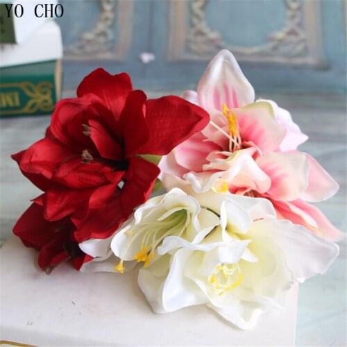 Orchid Artificial flowers for wedding decor real touch fake silk voilet bridal bouquet Home decoration mariage Party Decoration