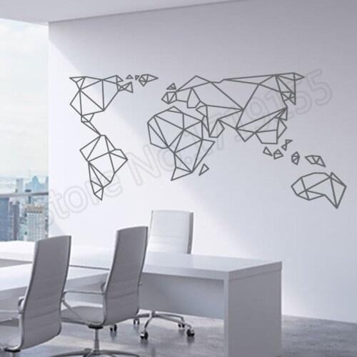 Origami World Map Wall Sticker Home Decoration Art Countries Decals Kids Rooms Accessories Creative Interior Wall Decal ZW134