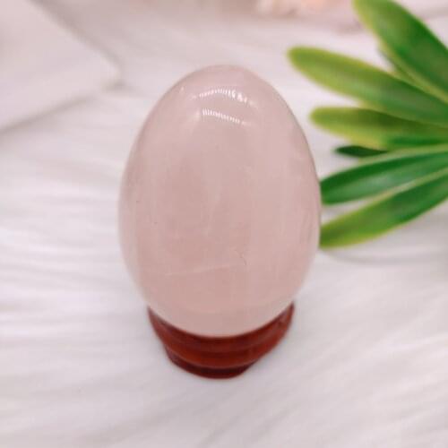 Natural Pink Rose Quartz Egg-shaped Crystal Healing Ball Sphere Gemstone 1pc