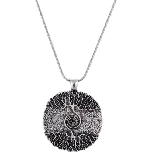Dropshipping stainless steel chain tree of Life pendant necklace viking scandinavian norse vikings necklace men women