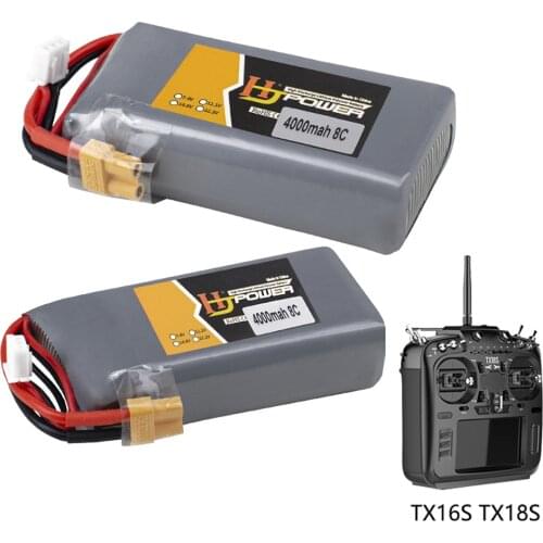 Rc 7.4V 4000mAh 8C 2S Lipo Battery XT30 JST futaba plug Large Endurance for TX16S TX18S Remote Control Transmitter