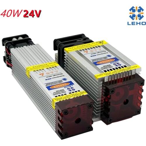 LEHO 24V450nm 40W Blue Laser Module Fixed Focus Laser Head Fast Engraving Light-Blocking Design Can Engrave Stainless Steel