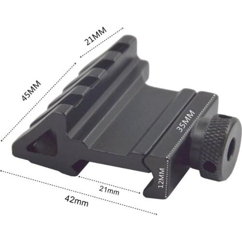 45 Degree Angle Tactical Scope Mount Aluminum 4 Slot Side Rail RTS Sight Rail Airsoft 45mm 20mm Pistol Base Adapter
