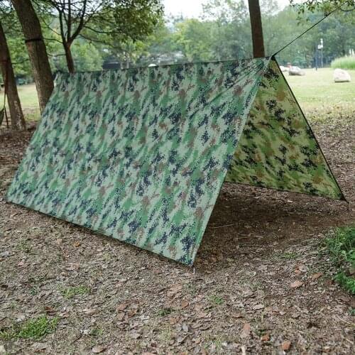 Outdoor Tourist Awning Camping Hammock Waterproof Camouflage Shelter Rainproof Anti-UV Ultra-light and foldable Sun Shelter Tent