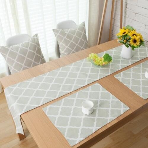 Burlap Linen Vintage Vintage quatrefoil home Decor table runner table Mats Cushion Cover Size for choose