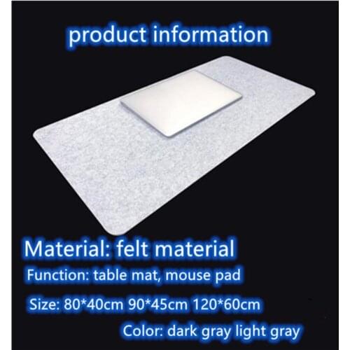 Felt mouse pad Simple men and women winter cold protection 3mm thick desk mat desk mat oversized mouse pad, non-slip and warm