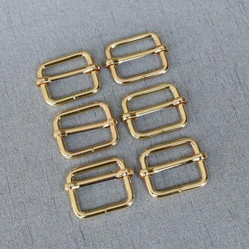 Golden 20 pieces 25mm Silver Metal Slides Wire-formed Roller Pin For Handbag Backpack Bag Dog Collar DIY Accessories