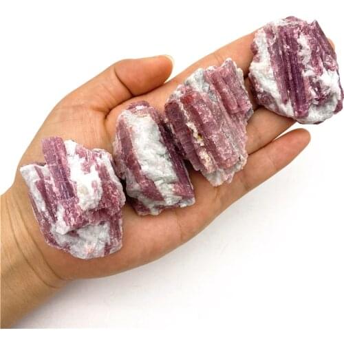 Beautiful 1PC Natural Pink Tourmaline Crystal Irregular Rough Stone Specimen Rock Original Home Decor Natural Quartz Crystals