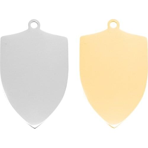 10pcs Shield military tags Stainless Steel Mens Necklace Pendant silver/gold/black color Dog Tags Army Name plate tag