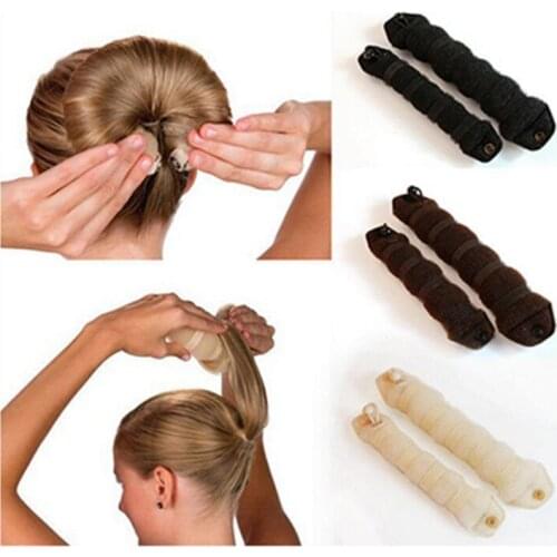 Women Girl Magic Style Hair Styling Tools Buns Braiders Curling Headwear Hair Rope Hair Band Accessories 2pcs