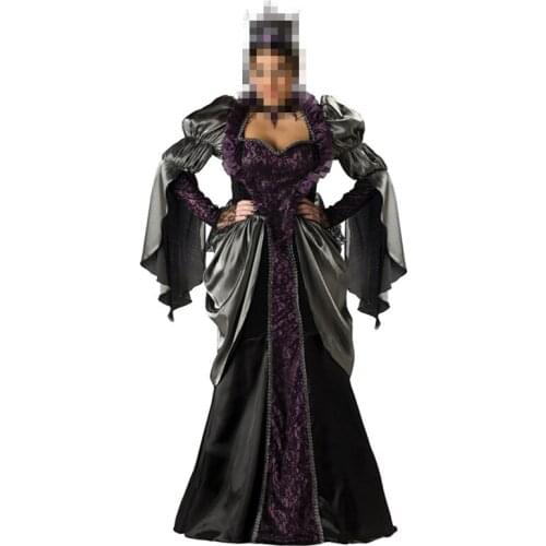 2016 Wholesale Adult Woman Masque Female Vampire Cosplay Dresses Halloween Uniforms Gothic Witch Costumes Zombie Queen Costume
