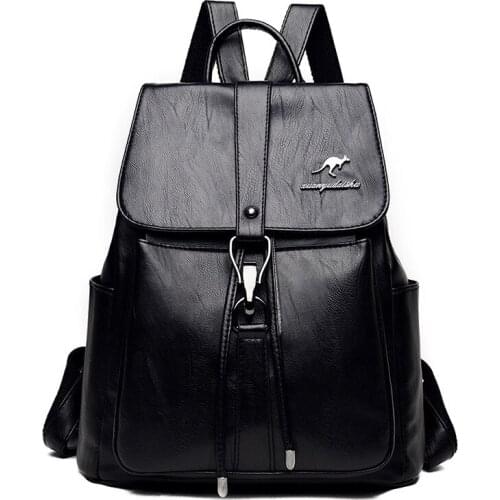 2021 New High Quality Women Backpack PU Leather Travel knapsack School Bags for Teenage Girl Shoulder Bags Brand rucksack