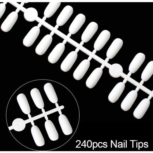 240pcs Nail Display Book Tips Cover Gel Polish False Nail Tips Natural Color Display Chart Showing Shelf