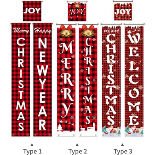 3 Pieces Christmas Porch Sign Merry Christmas Banner Hanging Christmas Decor for Home Wall Garden Party Gift Festivals Xmas