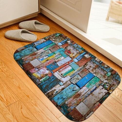 3D Printed Welcome Rugs Wood Grain Pattern Non Slip Door Mat Long Kitchen Carpet Soft Bedroom Floor Mats Washable Machine